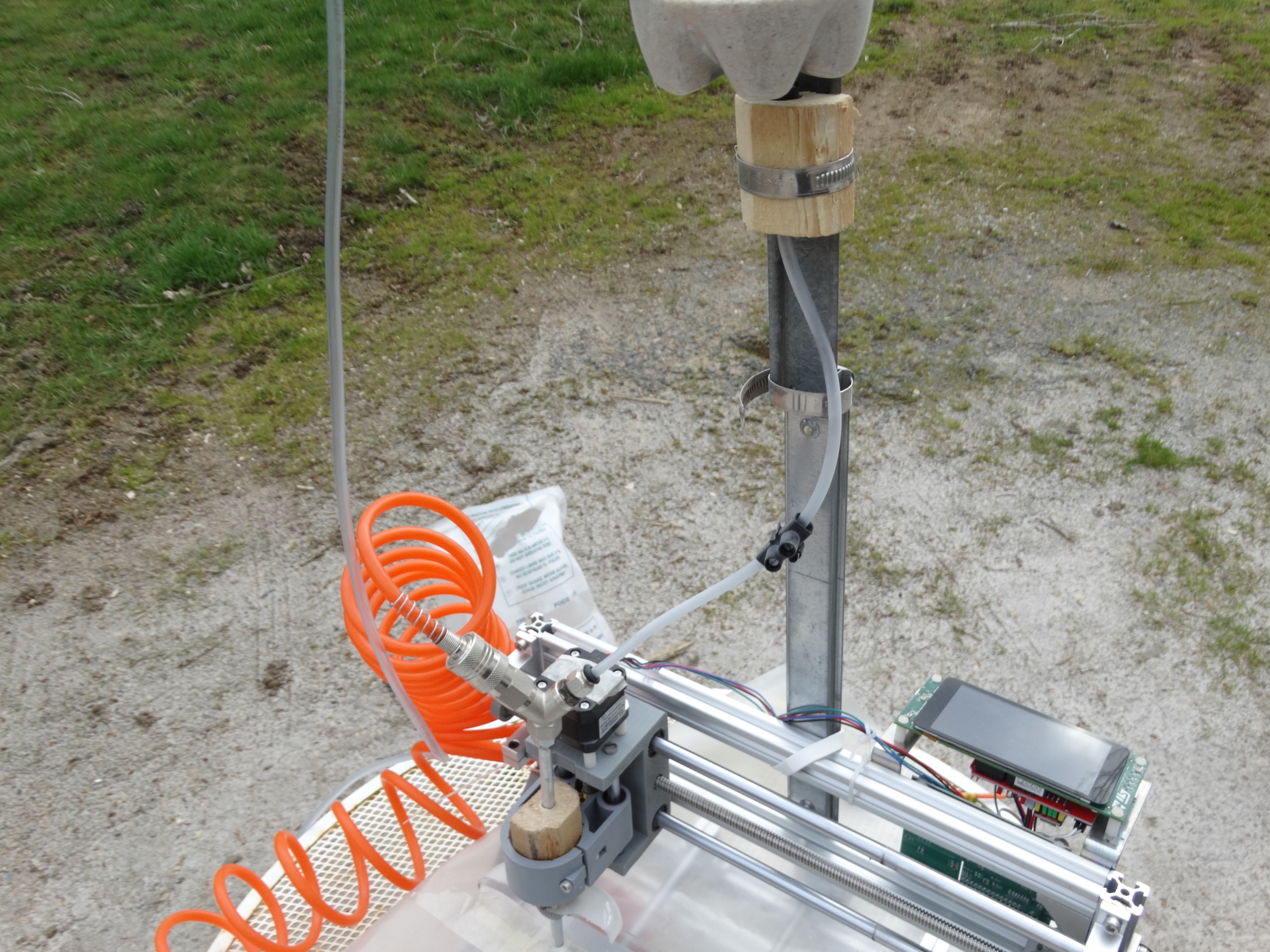 DIY CNC sandblaster top view