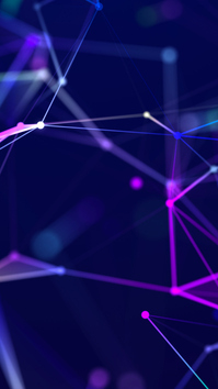 Abstract polygonal space with connecting dots and lines. Dark background. Connection structure. 3d rendering