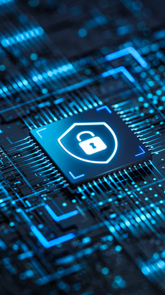 Cyber Security and Data Protection digital icon.