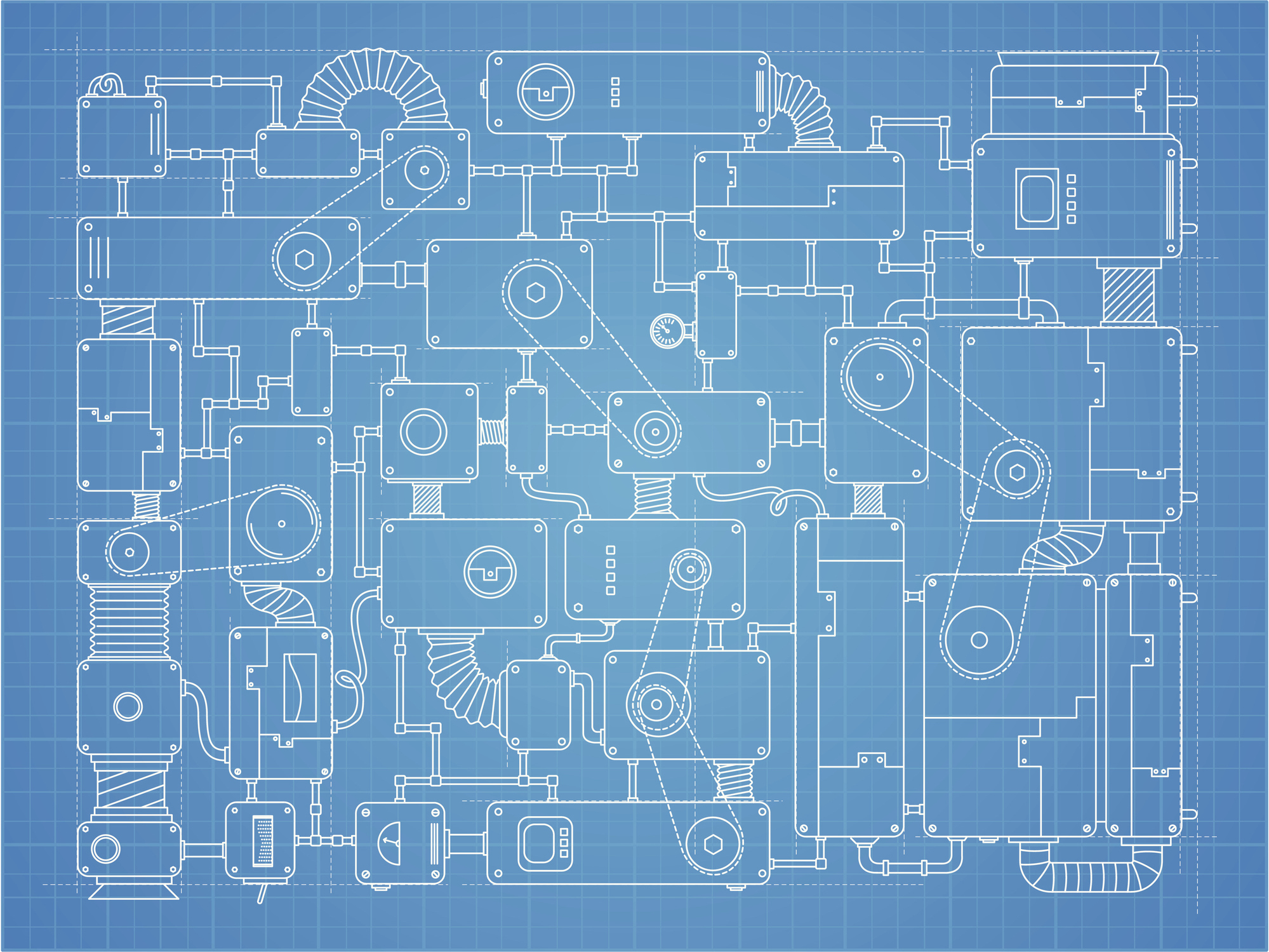 Complex machine drawing