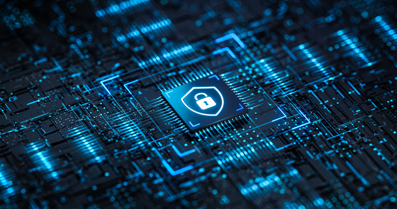 Cyber Security and Data Protection digital icon.