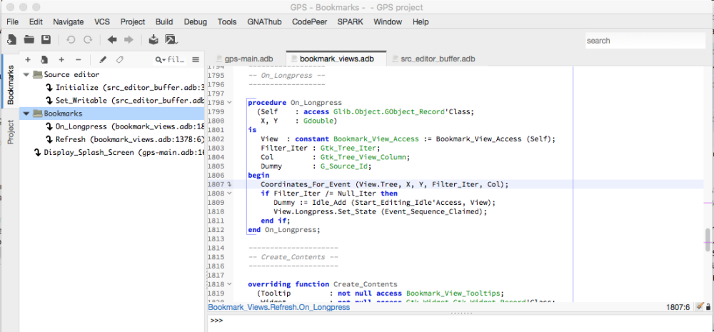 GPS organize bookmarks