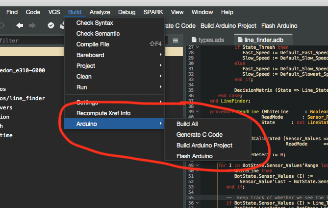 SPARK Zumo plugin menu