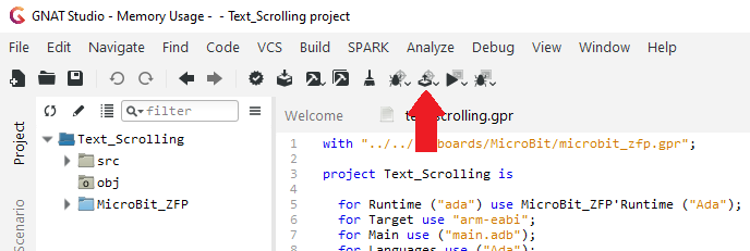 Gnatstudio flash board
