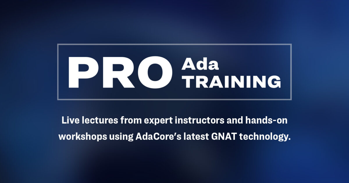 Pro Ada Training | AdaCore