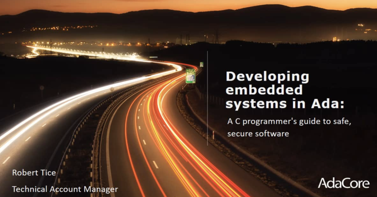 Developing Embedded Systems in Ada | AdaCore